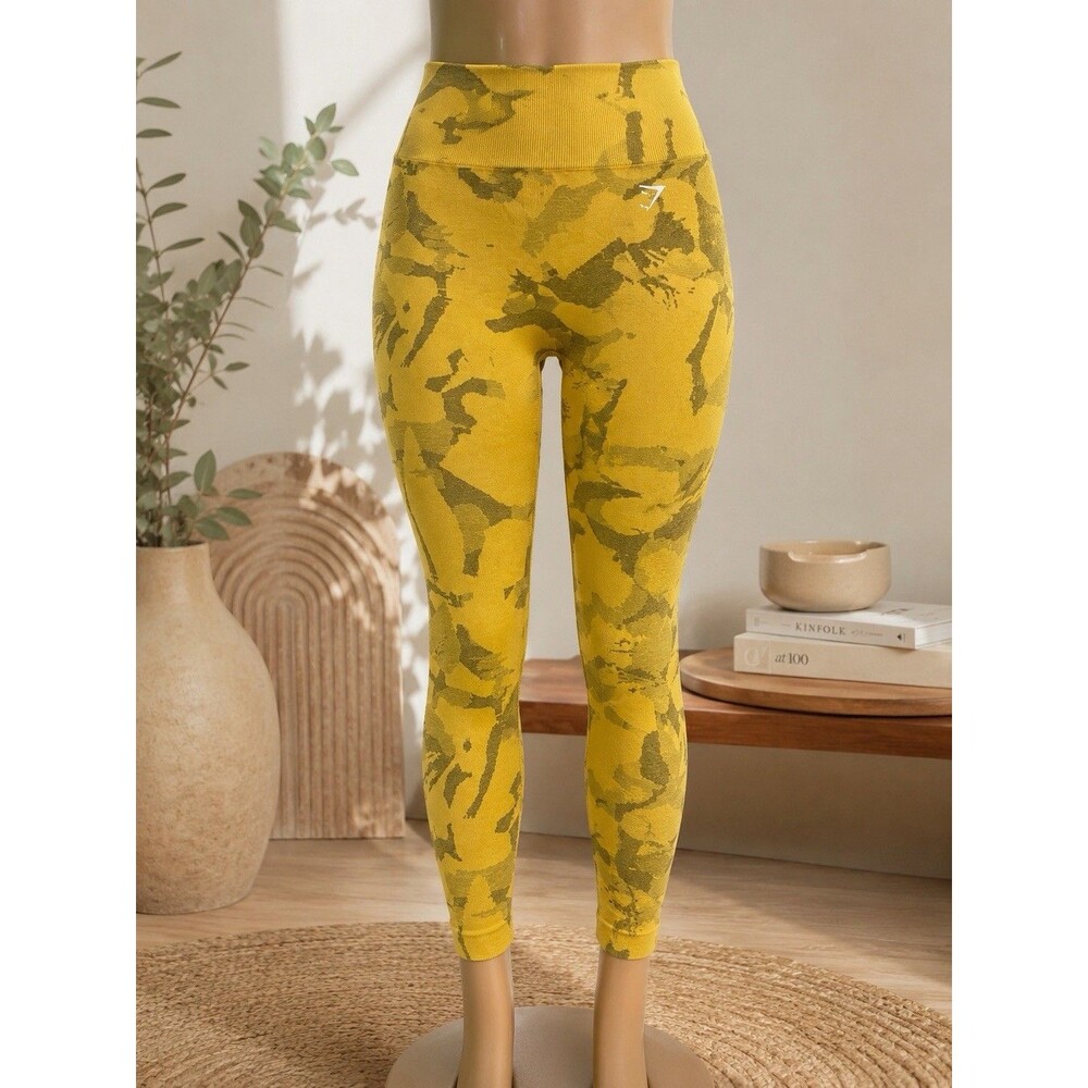 be Gymshark Adapt Camo Seamless Leggings | Size XL | Yellow